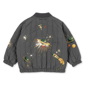 Konges Sløjd - Juno Space Chaqueta Bomber con Lentejuelas | Gris carbón