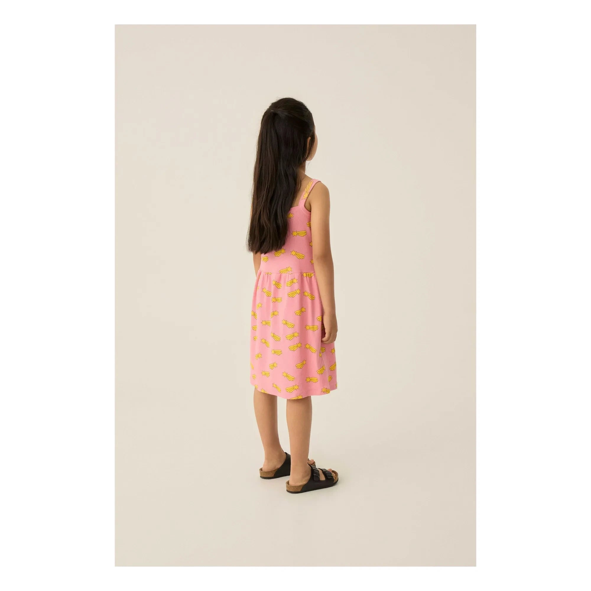 The Campamento - Vestido de algodón orgánico estrellas fugaces | Rosa chicle