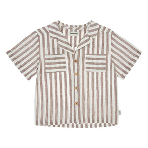 Tocoto Vintage - Camisa de lino a rayas | Marrón