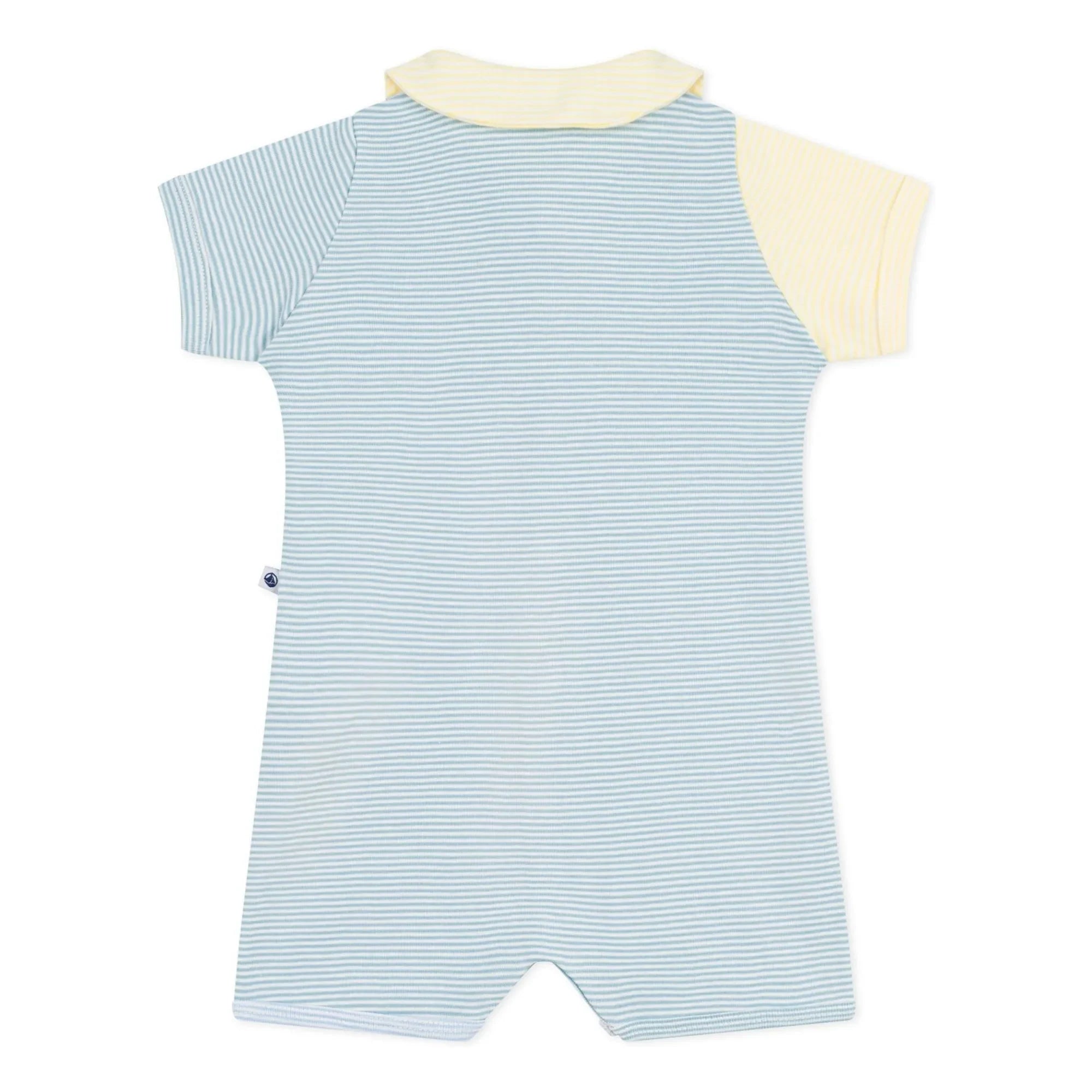 Petit Bateau - Pijama Mono Corto de Rayas | Azul