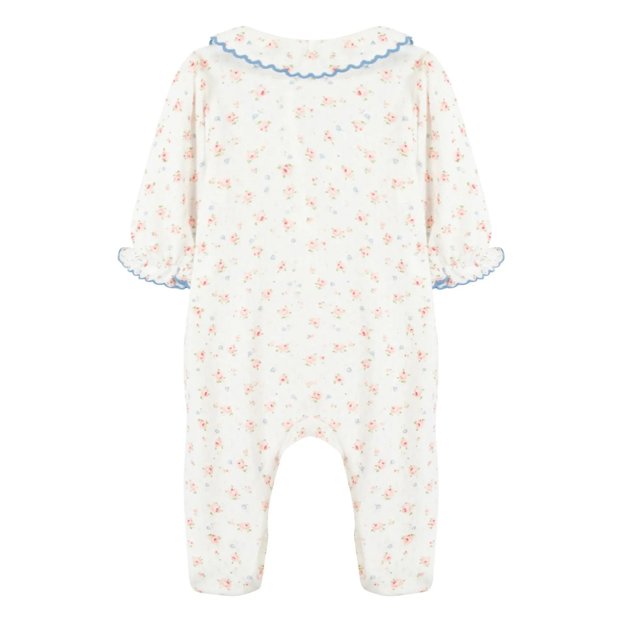 Tartine et Chocolat - Pijama de encaje floral con cuello | Crudo