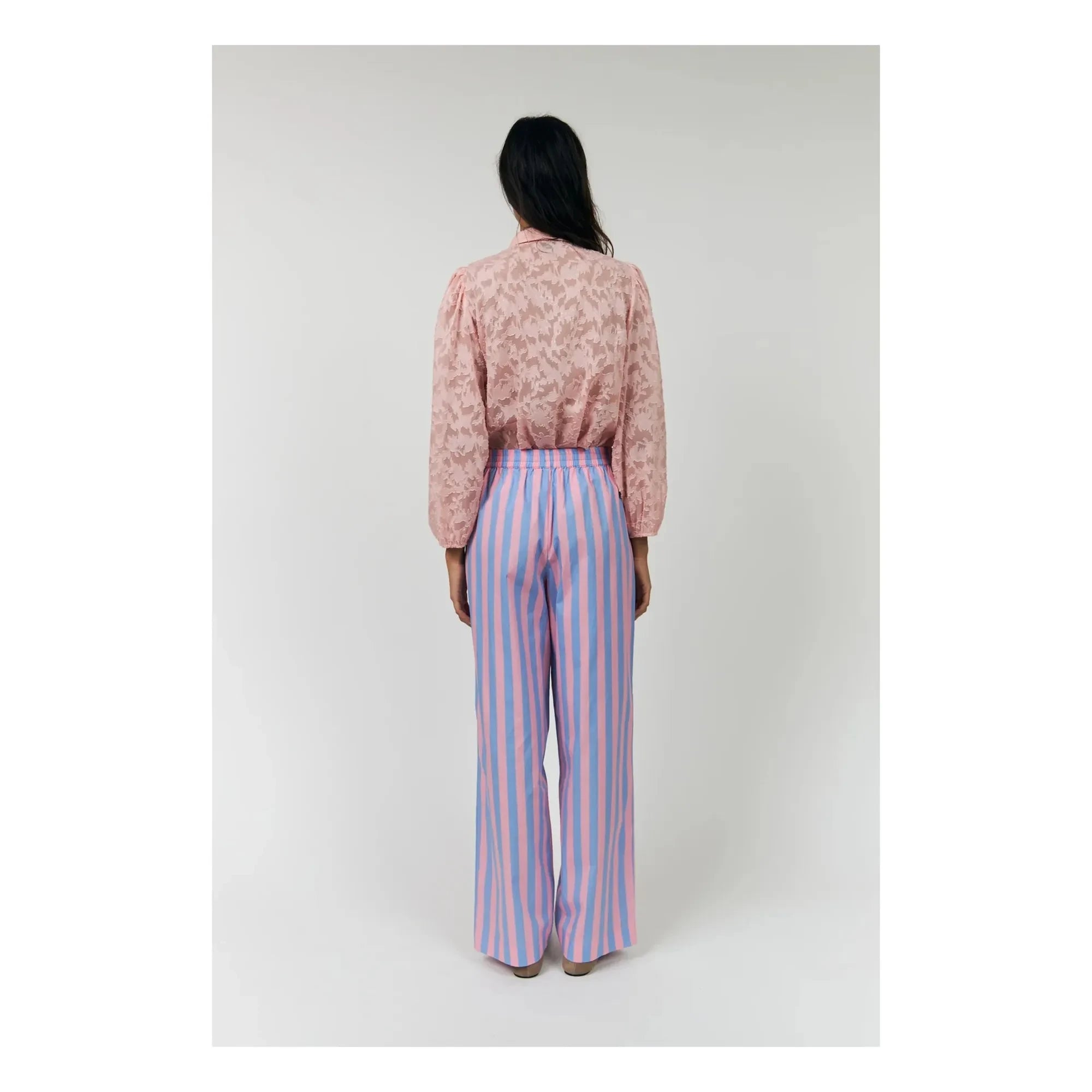 Lollys Laundry - Pantalones de algodón a rayas Rita | Azul