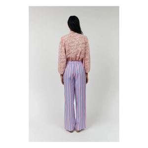 Lollys Laundry - Pantalones de algodón a rayas Rita | Azul
