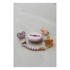 Hevea - Funda de caucho natural para chupete | Rosa empolvado
