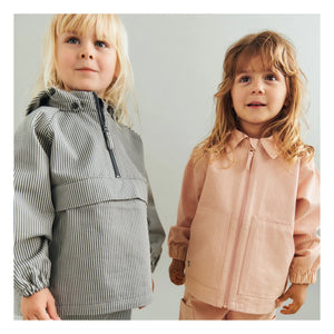 Wheat - Bofo Chaqueta de algodón orgánico a rayas | Gris