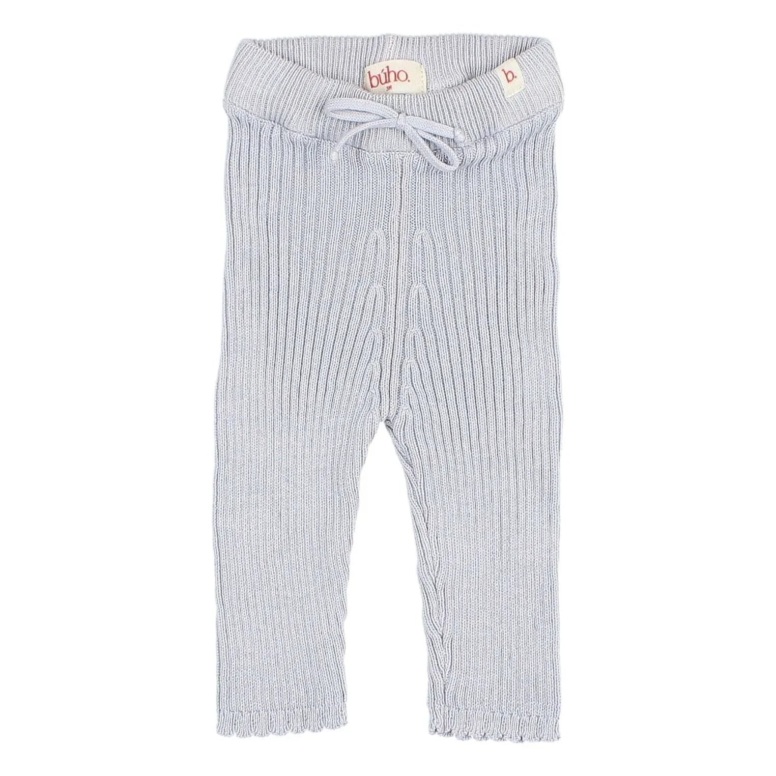 Búho - Leggings de algodón orgánico acanalado | Azul claro