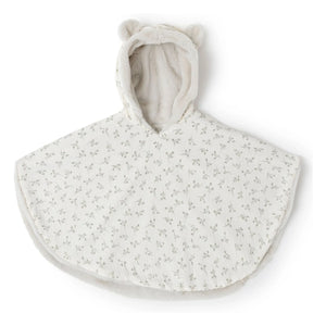 Babyshower - Poncho polar Olive Bloom | Crudo