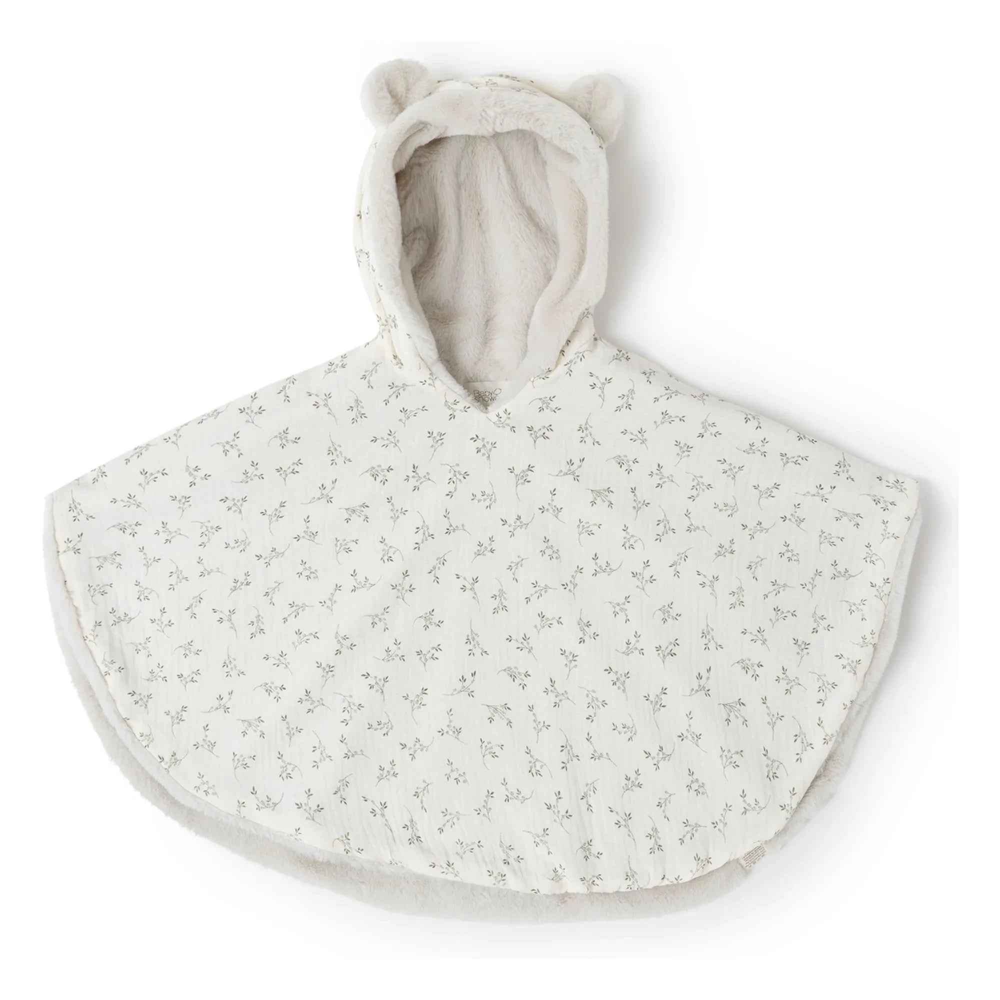 Babyshower - Poncho polar Olive Bloom | Crudo