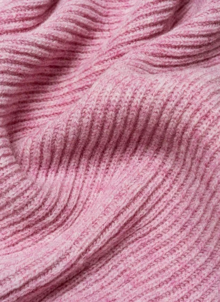 Hvid - Gaston Laine Manta de Merino | Rosa pastel