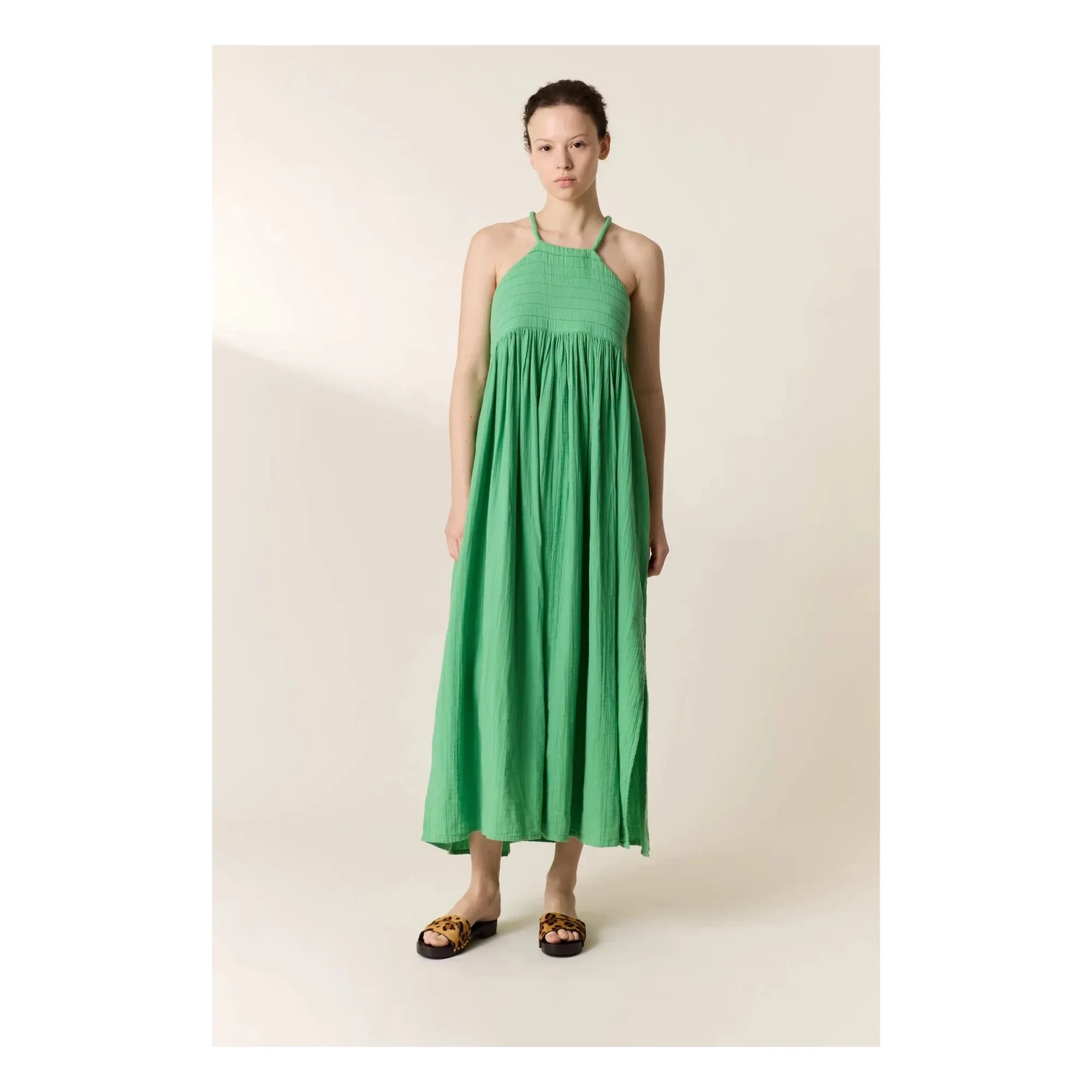 Leon & Harper - Vestido Romee de algodón orgánico | Verde agua