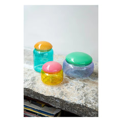 &Klevering - Tarro de cristal hinchado | Amarillo