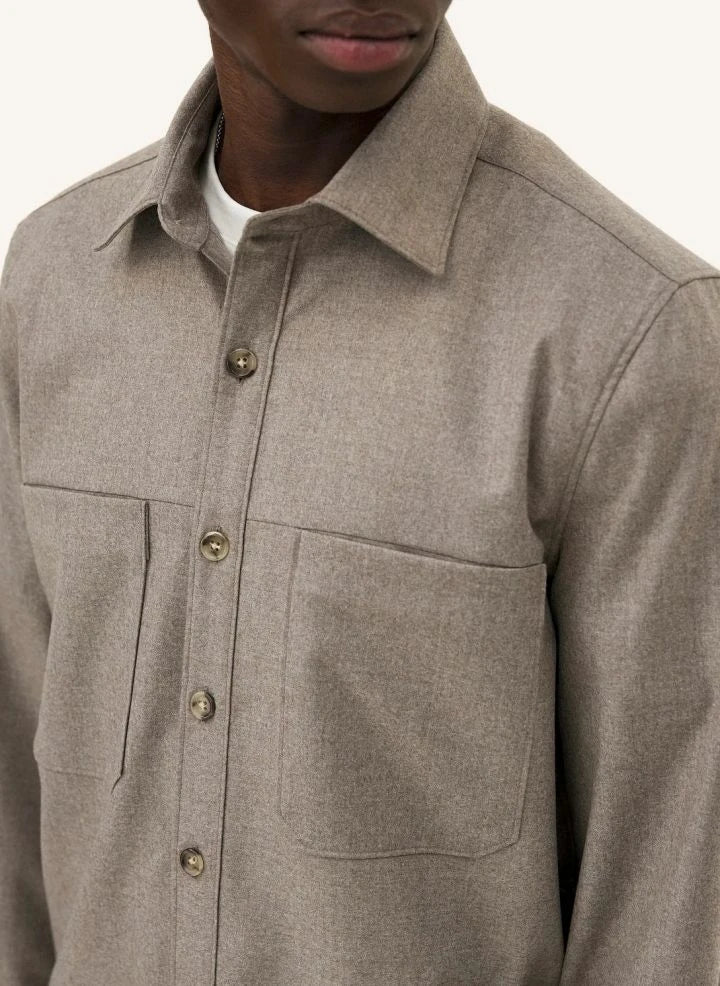 Noyoco - Chaqueta de Camisa de Lana Virgen Ottawa | Natural