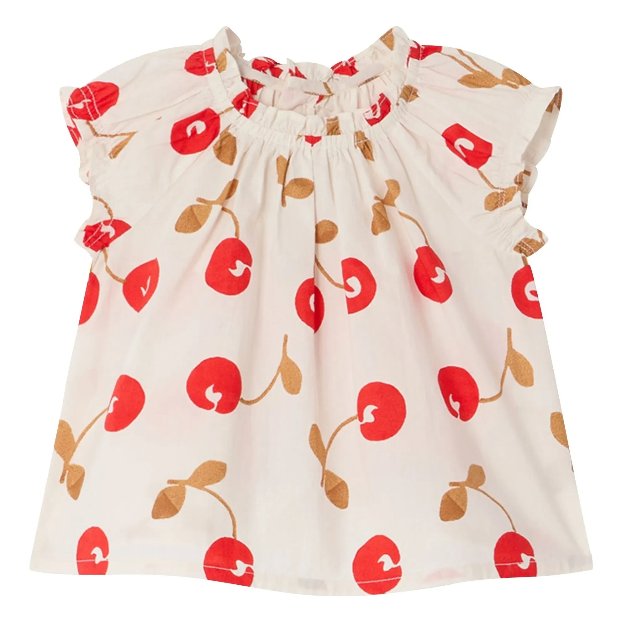 Bonpoint - Blusa de algodón orgánico Grace Cerezas | Crudo