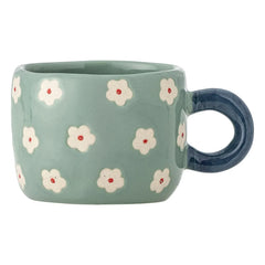 Bloomingville - Taza Nini de cerámica con diseño floral | Azul
