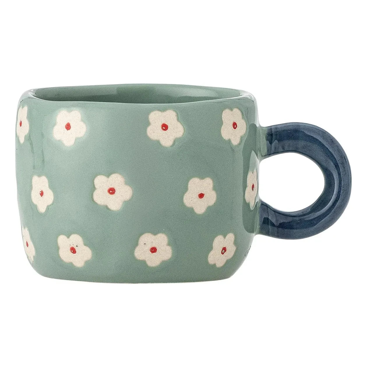 Bloomingville - Taza Nini de cerámica con diseño floral | Azul