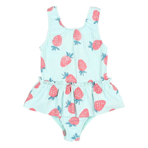 Búho - Bañador de canalé con fresas para bebé | Aqua