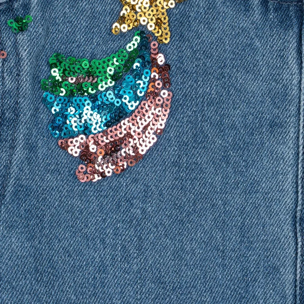 Konges Sløjd - Chaqueta Magot de algodón orgánico con lentejuelas | Azul