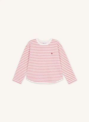 Petit Bateau - Çizgili yuvarlak yaka tişört | Pembe