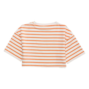 Maison Mangostan - Camiseta corta de rayas | Naranja