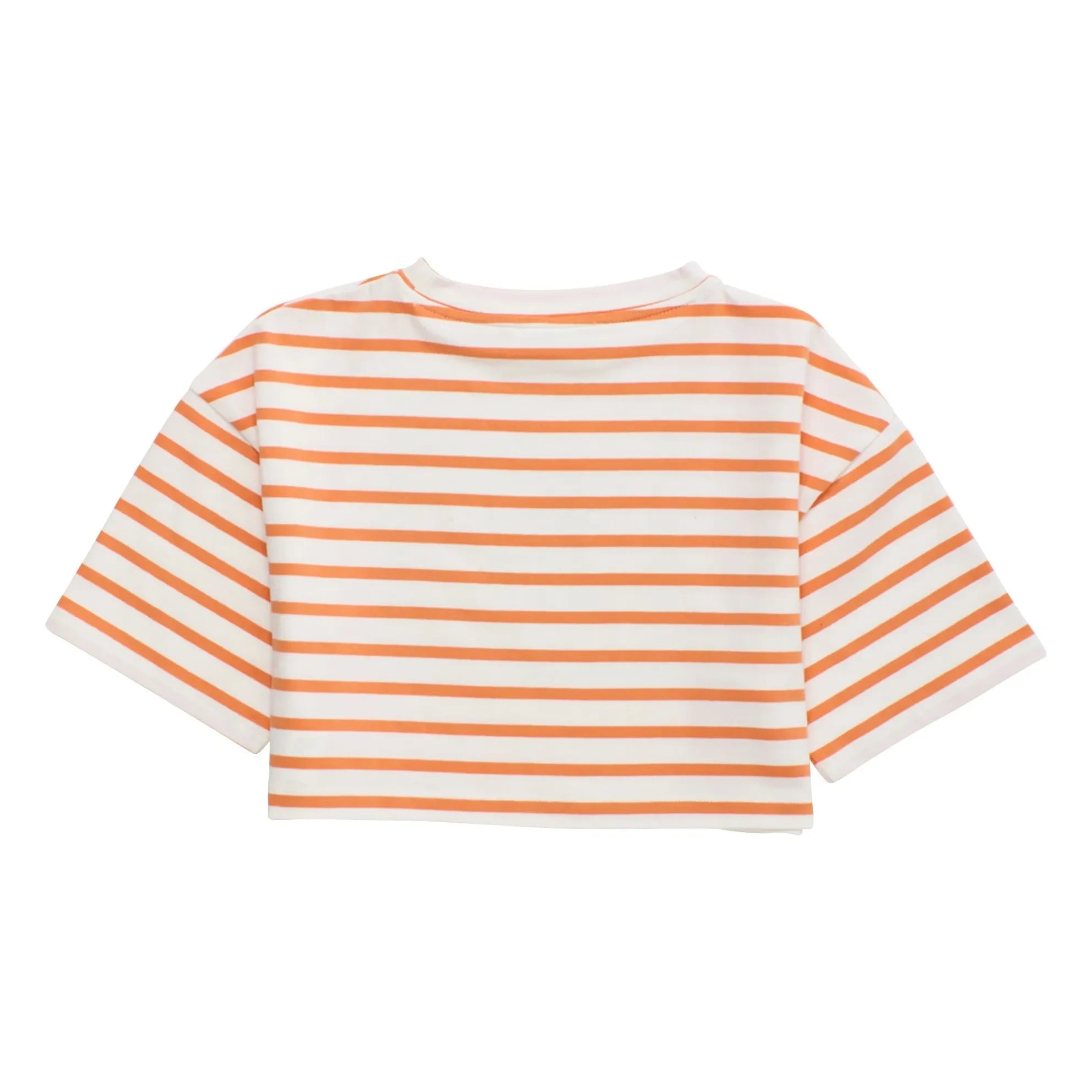 Maison Mangostan - Camiseta corta de rayas | Naranja