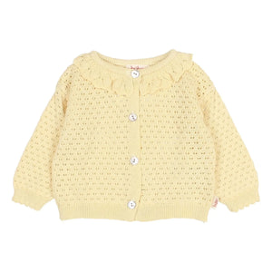 Búho - Cárdigan calado boho de algodón orgánico | Amarillo