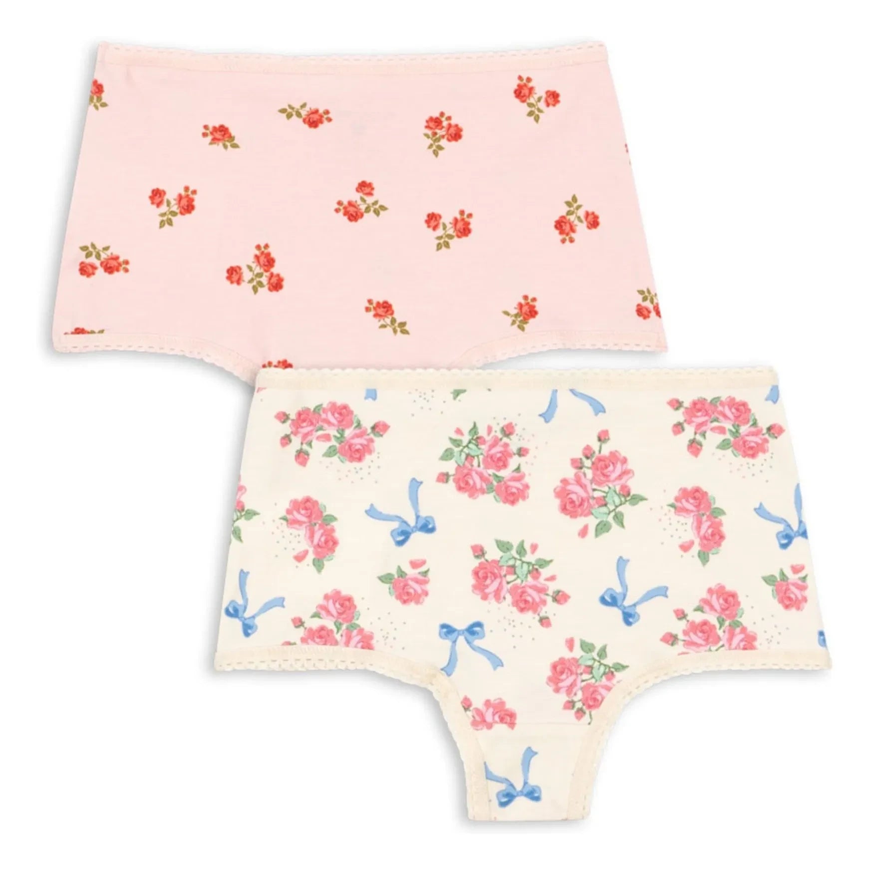 Konges Sløjd - Bragas hipster de algodón orgánico con estampado floral, paquete de 2 | Rosa empolvado