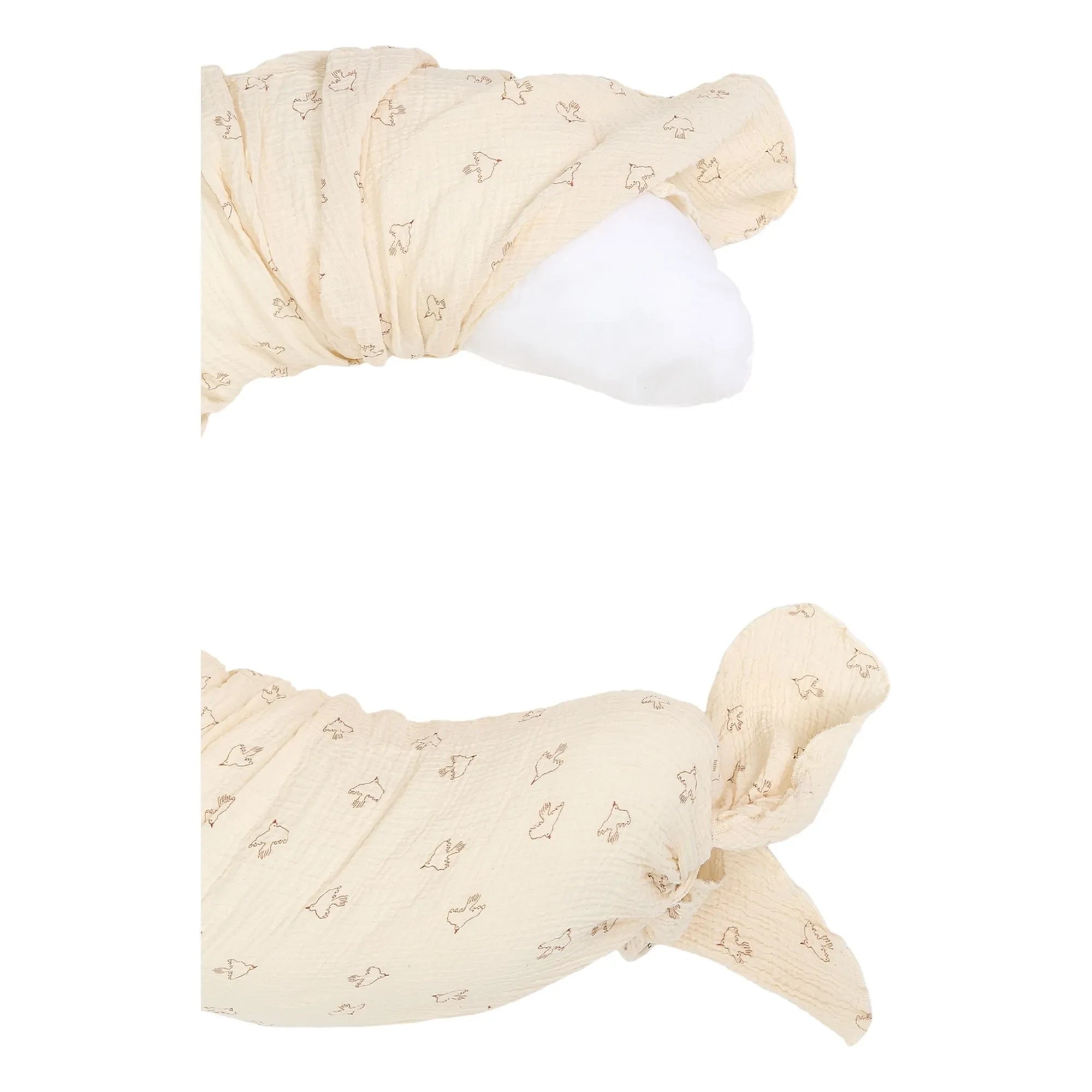 Nobodinoz - Cojín de embarazo Hoshi Birds marrón | Beige