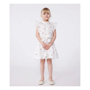 Petit Bateau - Vestido Popelín de Algodón Orgánico Bory | Crudo
