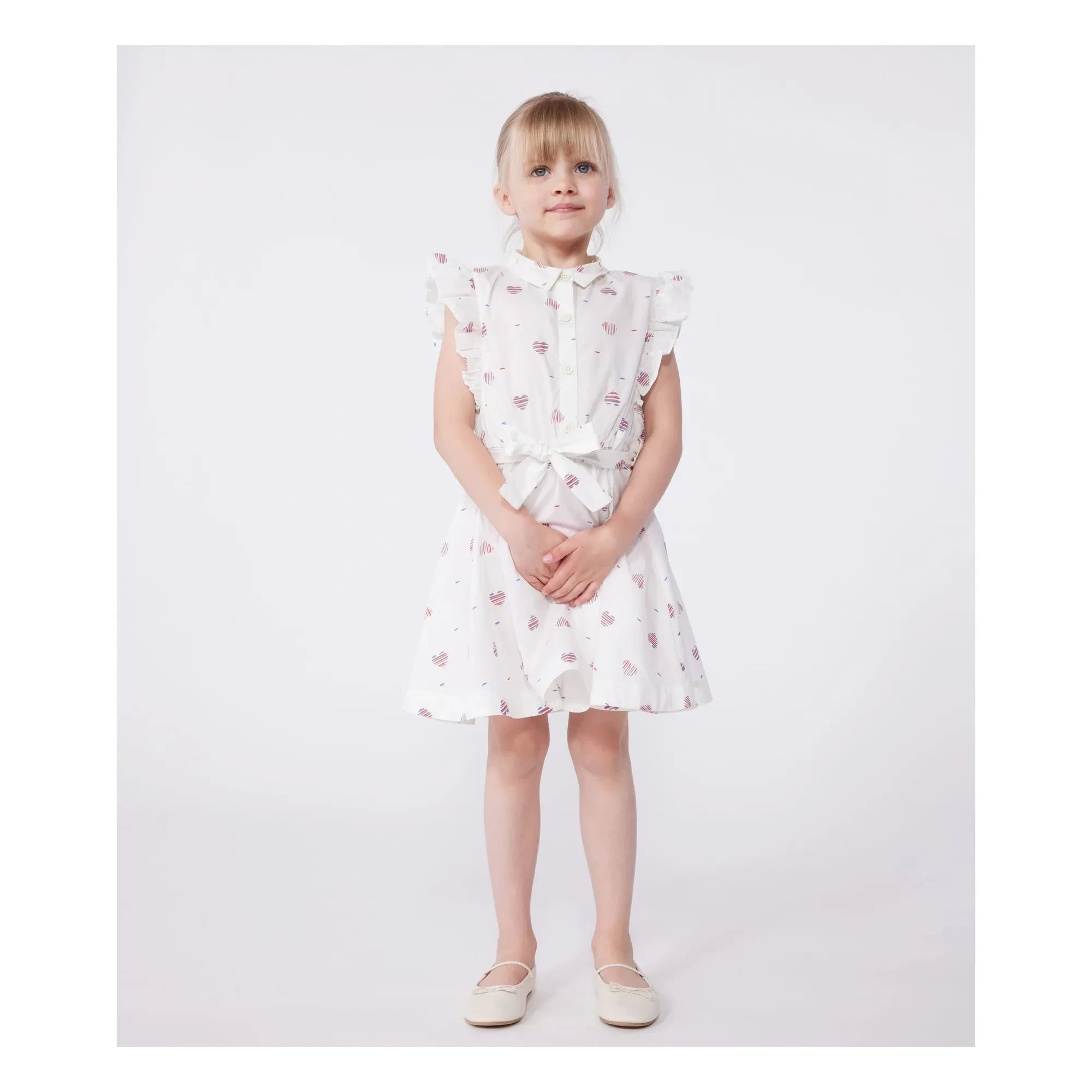Petit Bateau - Vestido Popelín de Algodón Orgánico Bory | Crudo