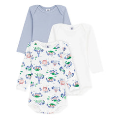Petit Bateau - 3’lü Body Seti Paris Organik Pamuk | Beyaz