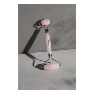 Holidermie - Rodillo facial doble de cuarzo rosa