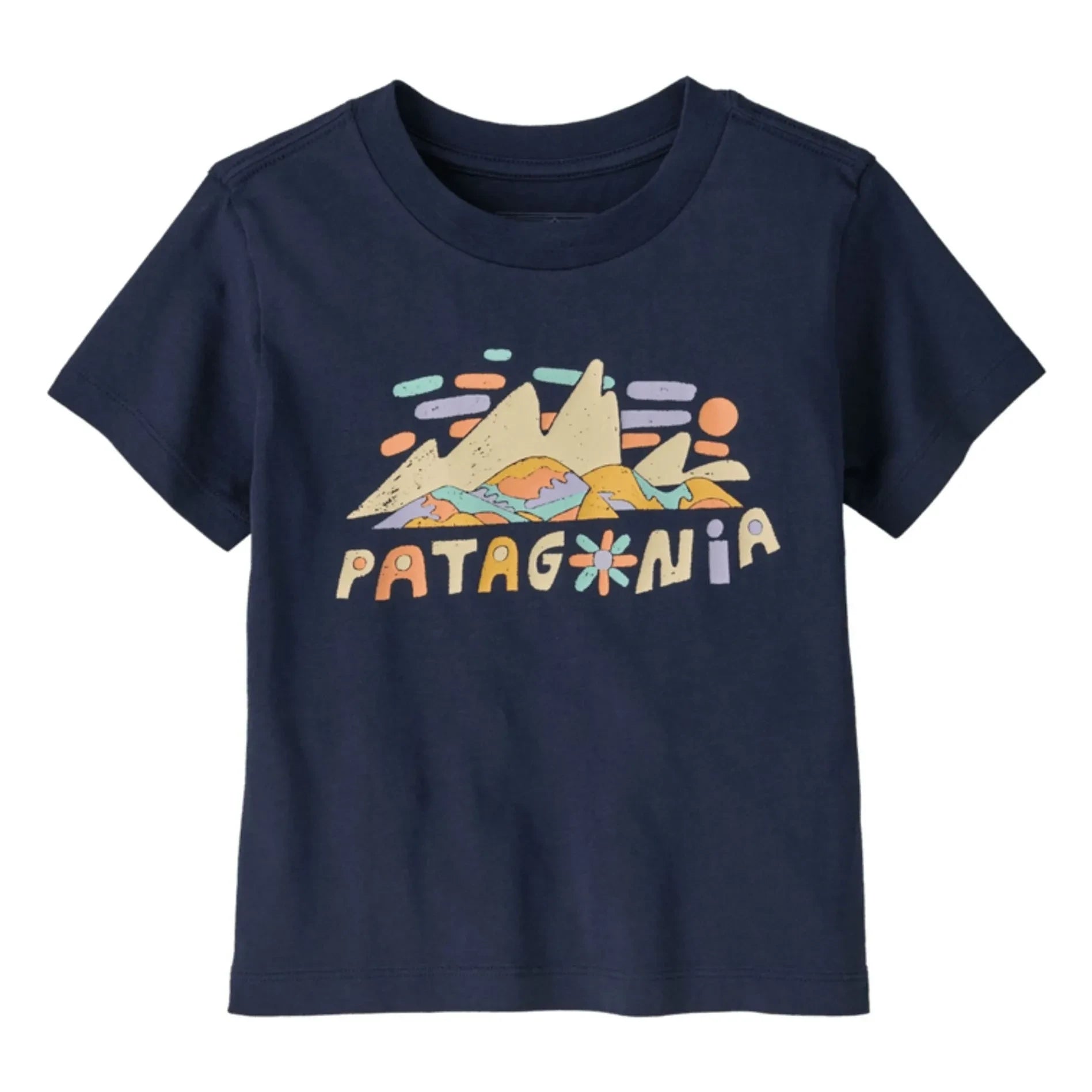 Patagonia - Camiseta de algodón orgánico Graphic Fitz Roy Superbloom | Azul marino