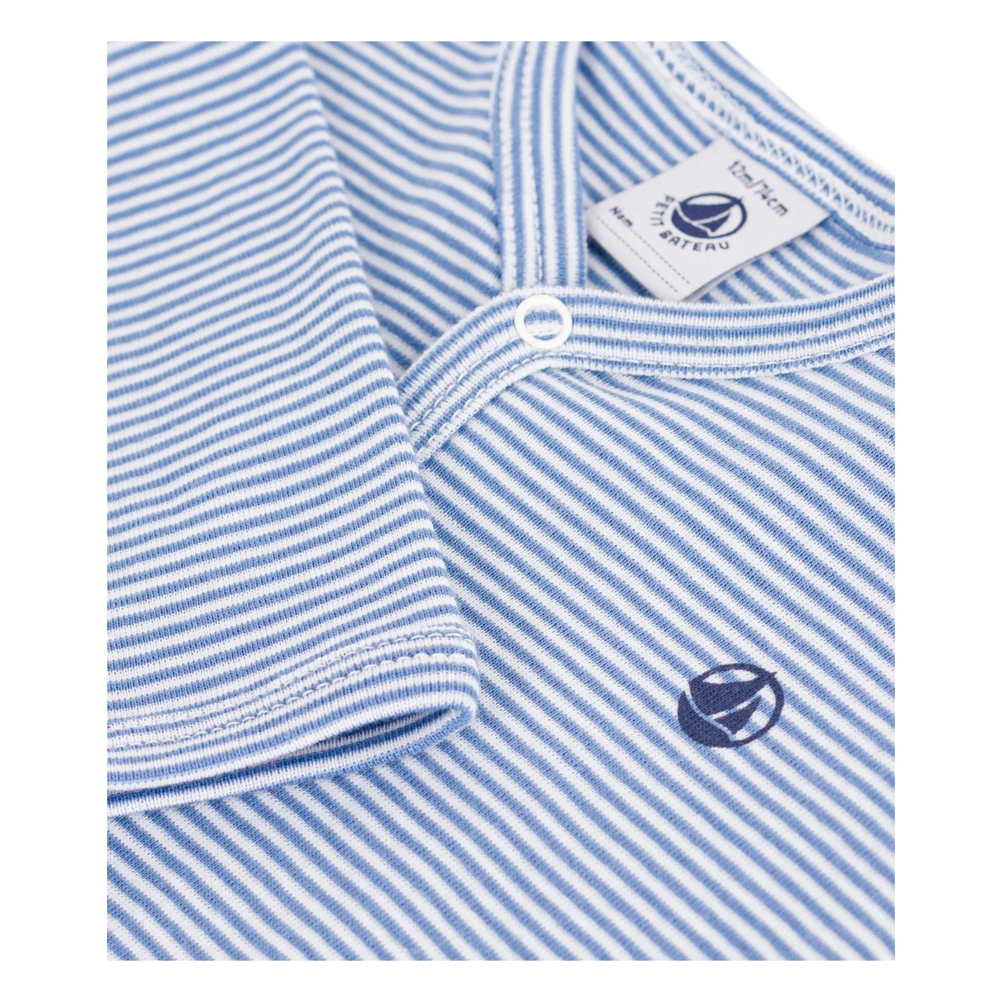 Petit Bateau - Pyjamas Dors Bien Çizgili Milleraies Organik Pamuk | Mavi