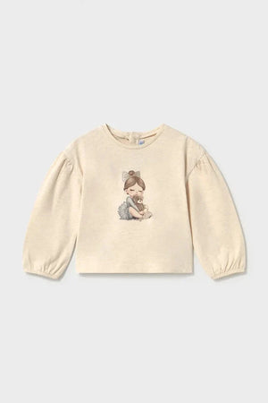 Blusa de manga larga de algodón para niñas Mayoral