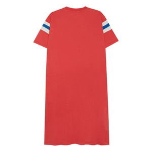 The Campamento - Vestido Oversize con Rayas Contraste | Rojo