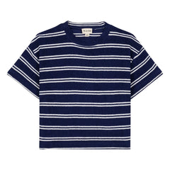 We Are Kids - Camiseta de algodón orgánico a rayas Jordan | Azul Marino