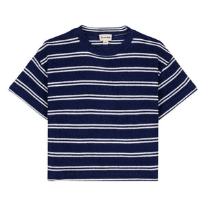 We Are Kids - Camiseta de algodón orgánico a rayas Jordan | Azul Marino