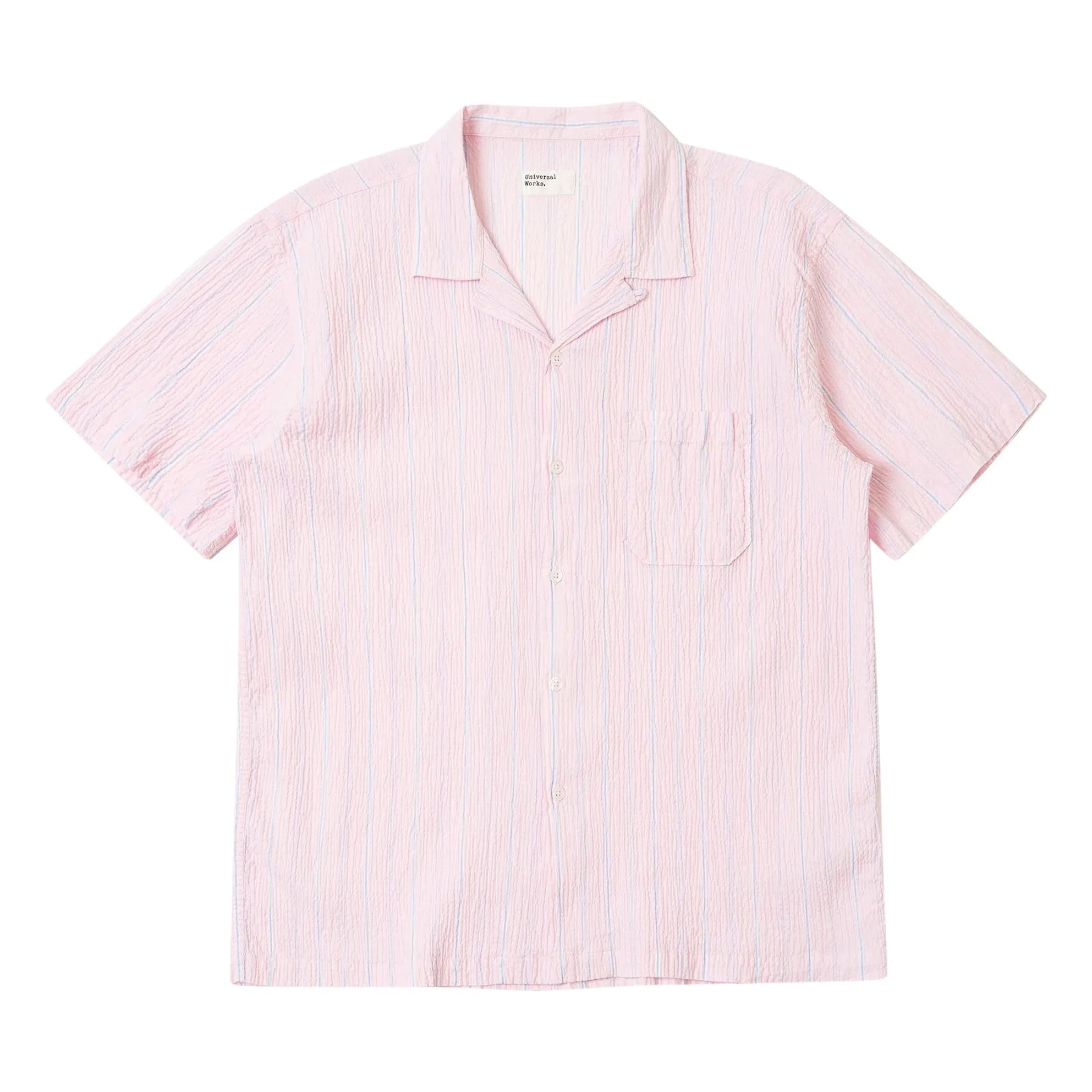 Universal Works - Camisa a rayas Road | Rosa