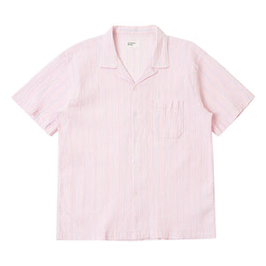 Universal Works - Camisa a rayas Road | Rosa