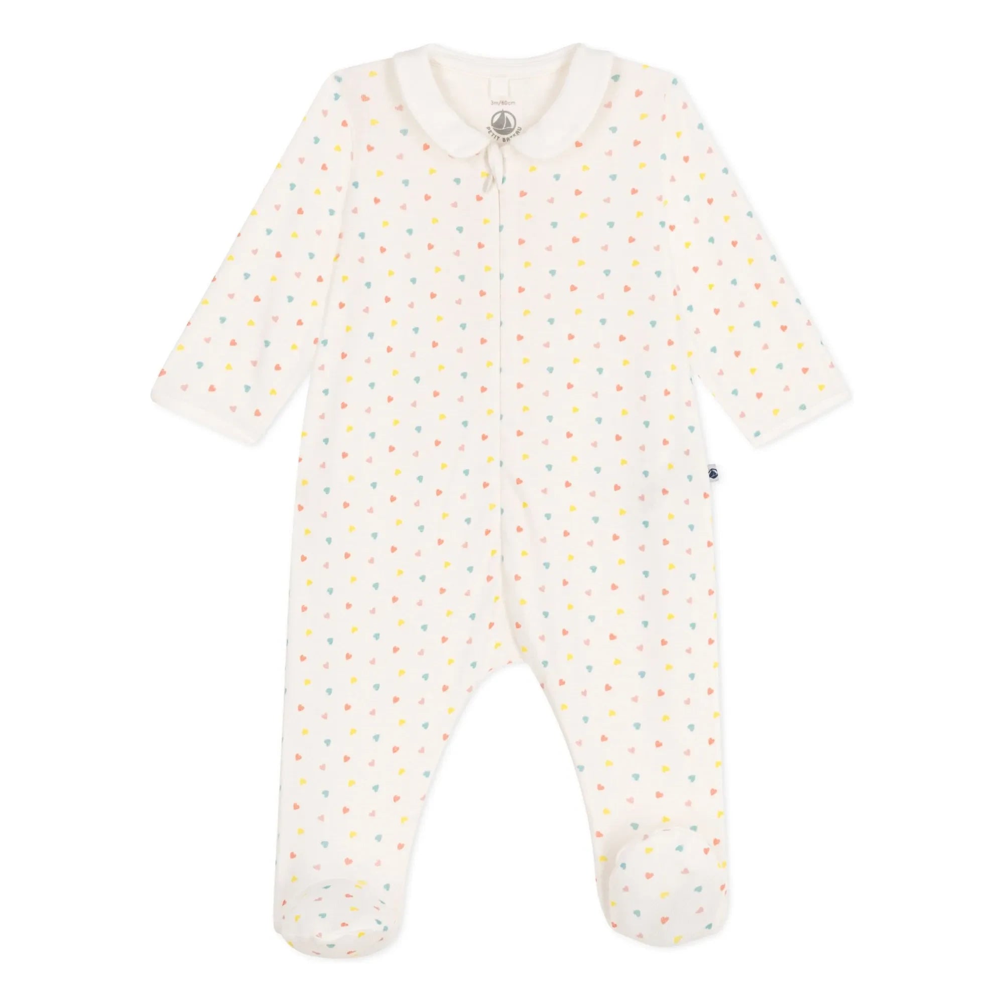 Petit Bateau - Pijama de algodón orgánico con pies Banta | Blanco