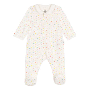 Petit Bateau - Pijama de algodón orgánico con pies Banta | Blanco