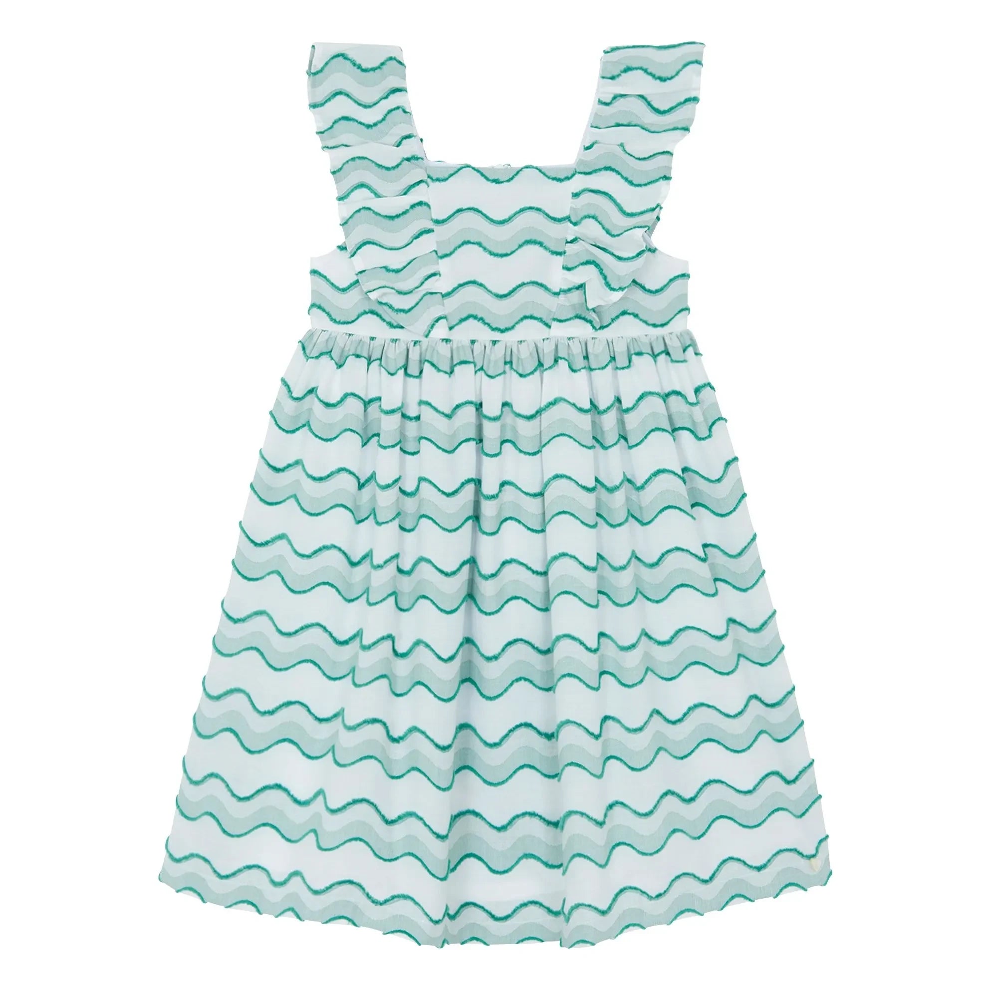 Tartine et Chocolat - Vestido con estampado de olas | Verde