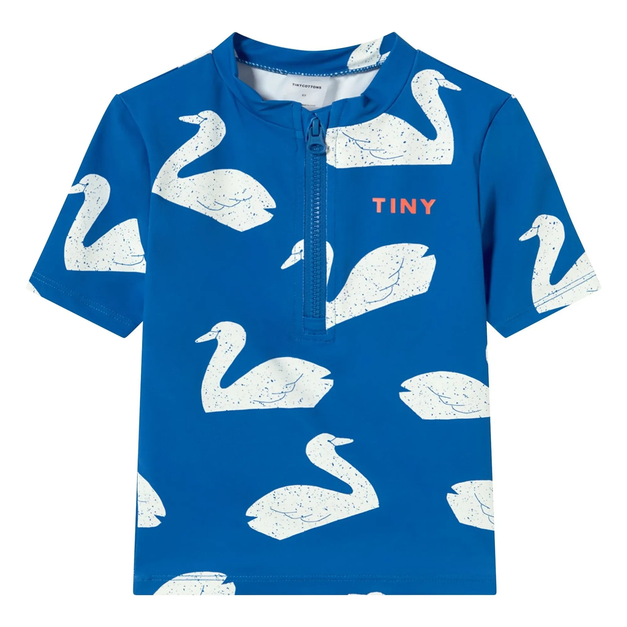 Tinycottons - Camiseta de baño con protección UV Cisnes | Azul