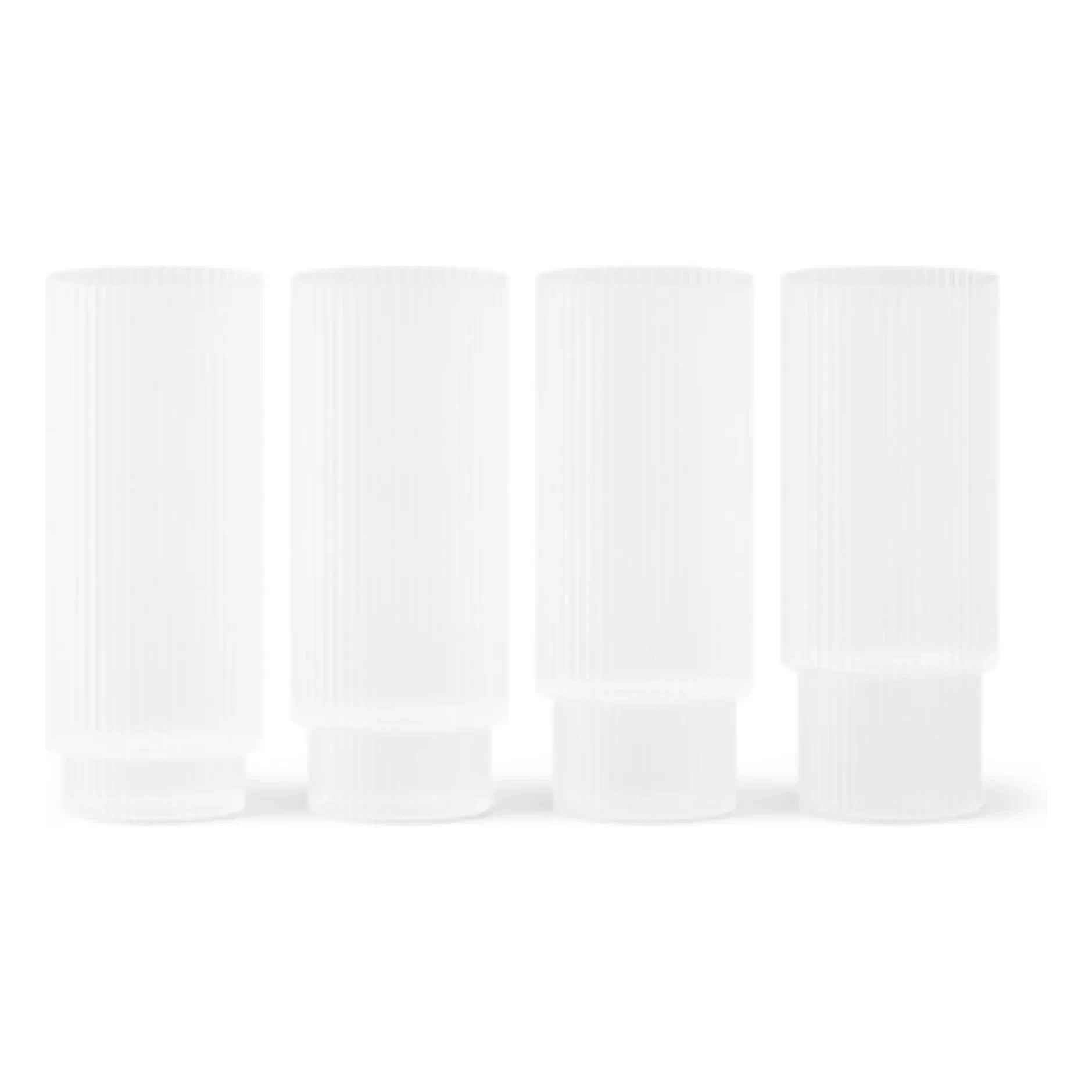 Ferm Living - Vasos largos Ripple - Juego de 4 | Blanco