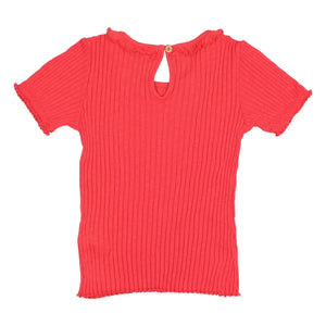 Búho - Camiseta de canalé de algodón orgánico | Rojo