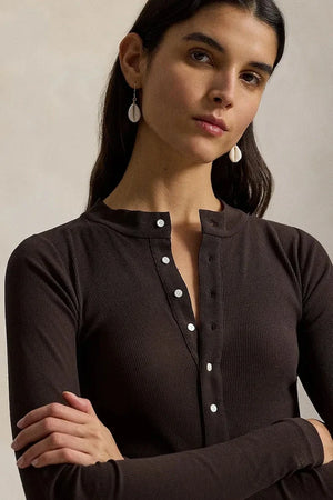 Blusa de mujer de algodón de manga larga Polo Ralph Lauren