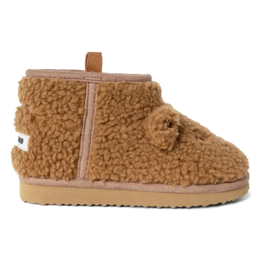 Liewood - Alban Botas sherpa con diseño de osito hechas de fibras recicladas | Caramelo