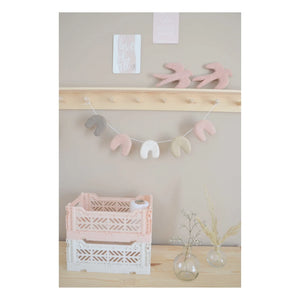Calm - Keçeli yün garland | Soluk Pembe