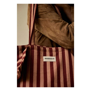 Gabrielle Paris - Bolsa de fin de semana de rayas Garance | Rojo