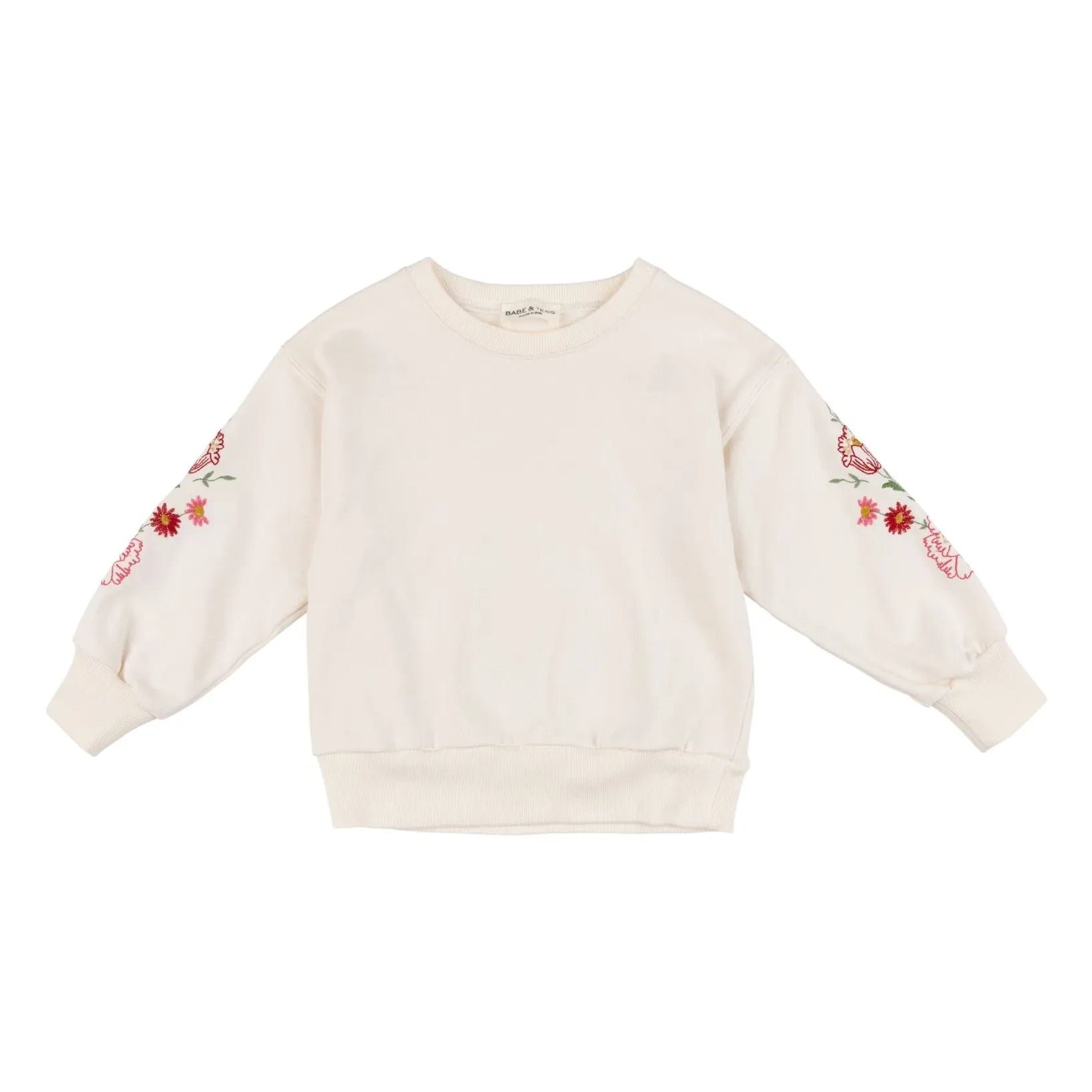 Babe & Tess - Sudadera bordada floral | Blanco roto